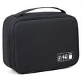 thumbnail image 1 of Bolsa de Almacenamiento de Cable de Datos Digitales Bolsa de Almacenamiento de Accesorios Electrónicos Multifuncional Portátil, Negro, 1 of 5