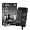 thumbnail image 1 of Protector contra sobretensiones GE de 6 salidas con cable trenzado 560J de 6 pies, negro, 1 of 6