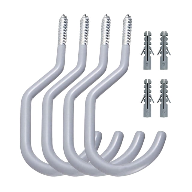 4 ganchos de pared para colgar abrigos, resistentes, decorativos, para sombreros Gris