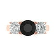 thumbnail image 2 of 3.25ct round cut black natural onyx 18k rose gold 3 stone Bridal Wedding Engagement Promise Anniversary Ring for Women size 3.75, 2 of 7