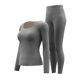 thumbnail image 2 of Gibobby Ropa interior mujer Mujer Otoño E Invierno Cuello Redondo Una Sola Capa AB Doble Sin Fondo Sin Ropa De Otoño Y Pantalones Largos Conjunto De Ropa Interior Térmica（Gris， XL), 2 of 4