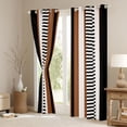 thumbnail image 3 of Homewish Modern Geometric Striped Curtains Pack of 2 (42x84 Each),Retro Minimalist Lines Curtains Blackout,Brown Beige Black Bedroom Curtains For Boys Kids,Ultra Soft Home Decor, 3 of 6