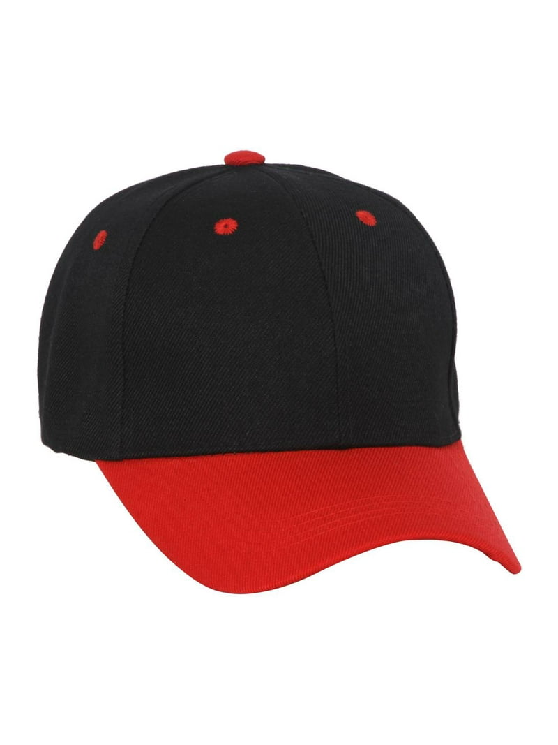 aeae two-tone cap red×black Two-Tone Adjustable Baseball Cap, Black Red - Walmart.com