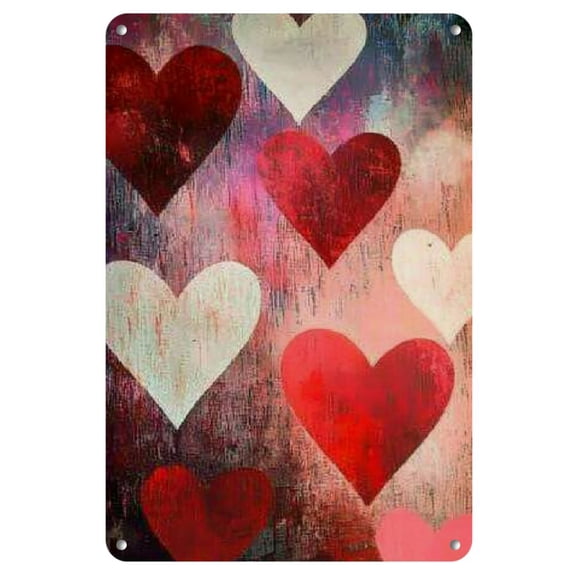 Charming Valentine'S Day Tin Art - Versatile Wall Decor for Bedroom Living Room Office & Bathroom Painting Hanging