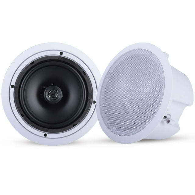 Pyle Altavoz Cerrado Para Montaje En Pared De Techo - 250 Vatios Estéreo Para Empotrar En Pared / Techo Sistema De Altavoces De Graves Medios Cerrados De Rango Completo De 8" - Respuesta De Frecuencia