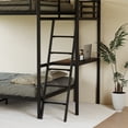 thumbnail image 2 of Leumius Full over Full Bunk Bed with Desk,Metal Bed Frame with Full Length Guardrails and Ladders, Black, 2 of 7