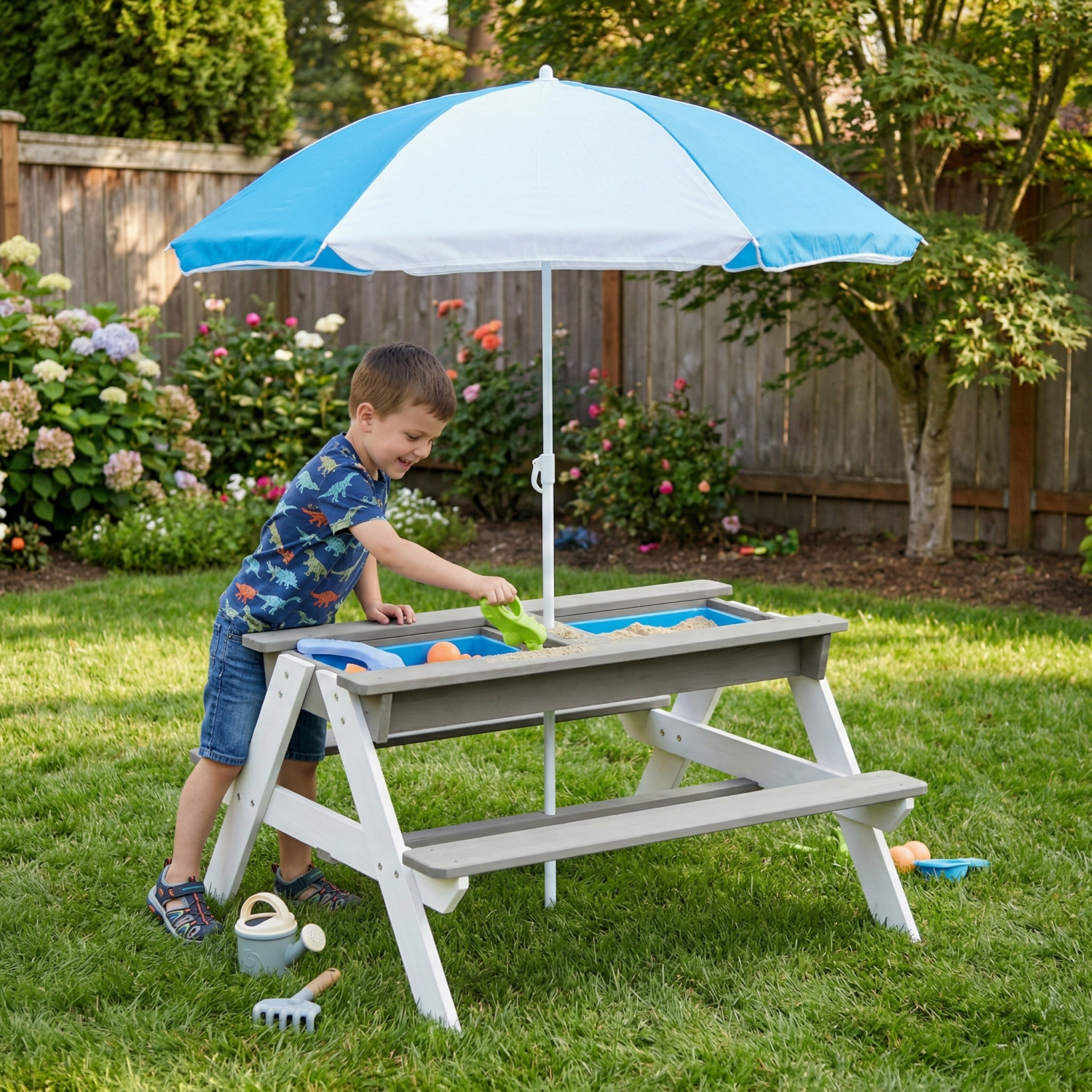 Step2 Sit and Play Junior Picnic Table with Umbrella, Plastic