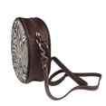 thumbnail image 4 of Leather Shoulder Round Bag 7.1×2.36in Fashion Casual Crossbody Bag Shoulder Bag For Work Travel Business Shopping Date Zebra Skin Print Style Navy_4, 4 of 5