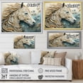 thumbnail image 4 of Designart "Simplistic Azure And Snow Horse Likeness" Animals Horse Floater Framed Canvas Art Print, 4 of 5