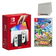 Nintendo Switch OLED Console White with New Pokemon Snap and Screen Cleaning Cloth