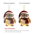 thumbnail image 5 of Christmas Owl Ornaments - Cute Hanging Owl with Glasses Pendant for Xmas Tree Decorations, Holiday Home Indoor Outdoor Party Decor and New Year Celebration, 5 of 7
