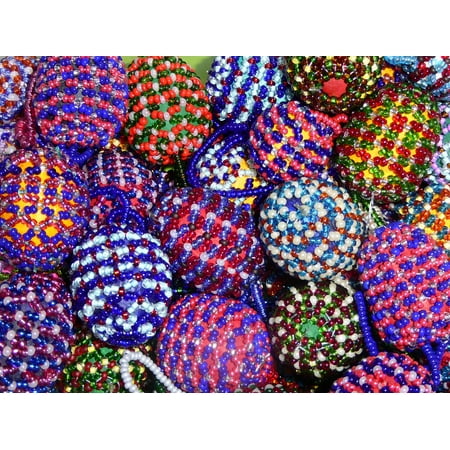 Easter Egg Bead - Framed Art For Your Wall Decoration Easter Beads Easter Eggs Colorful 10x13 Frame