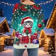 thumbnail image 5 of JTZGDY Womens Christmas Shirts Xmas Funny Printed Crew Neck 3/4 Length Sleeve Tops 2026 Festive Dressy Casual,Plus Size,Christmas Clothes for Women,Holiday Basic Tee,Tunic Tops Pullovers, 5 of 8