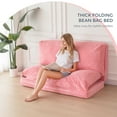 thumbnail image 6 of GOODONE Folding Beanbag Sofa Bed,Corduroy Memory Foam Convertible Floor Mattress,with Removable and Washable Cover,Suitable for Adults,Ideal for Living Room and Bedroom,Pink,Full, 6 of 9