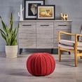 thumbnail image 2 of GDF Studio Agatha Modern Knitted Cotton Round Pouf, Red, 2 of 5