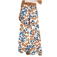thumbnail image 2 of Nuoqisi Wide Leg Pants for Women - Summer Casual Palazzo Trousers Women's Beach Boho Lounge Elastic Waisted Flowy Split Pant Bottoms with Pockets, 2 of 9