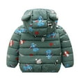 thumbnail image 6 of Godderr Toddler Baby Boys Winter Jacket Down Outerwear,Newborn Cotton Windproof Warm Winter Coats Infant with Cute Cartoon Printed Ear Hooded Jacket for 9M-5Y, 6 of 6