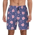 thumbnail image 2 of Picia Cute Pig pattern Mens Swim Trunks with Compression Liner Stretch Beach Shorts Quick Dry with Zipper Pockets No-Chafing Board Shorts-XX-Large, 2 of 9