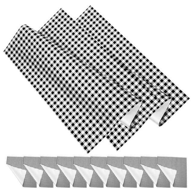 COMPUKAS 20Pcs Plaid Tissue Paper Black White For Present Packaging Classic