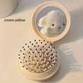 thumbnail image 2 of QJUHUNG Portable Folding Hair Comb with Mirror - Lightweight  Travel-Friendly Design for All Hair Types, 2 of 5