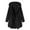Black, variant on Women's Loose Button Plush Hooded Solid Color Long-Sleeved Mid-Length Coat for Fall and Winter, Comfort Fit, Winter Clothes for Women,Black,L