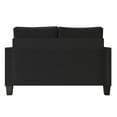 thumbnail image 6 of Home Design Marcia Square Arm Loveseat with Padded Back and Seat, Modern Upholstery, Black Legs, Comfortable Living Room Seating, Black, 6 of 8