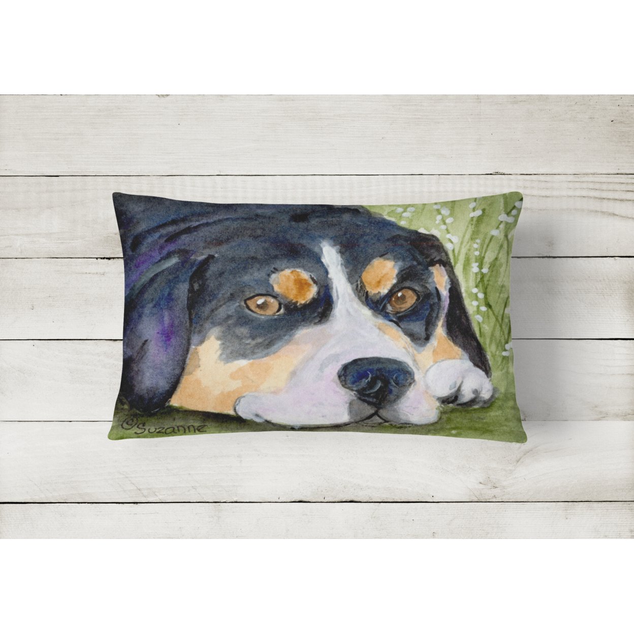 Caroline's Treasures SS8596PW1216 Entlebucher Mountain Dog Decorative Canvas Fabric Pillow, 12H x16W, multicolor