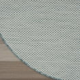 thumbnail image 5 of Nourison Courtyard Indoor/Outdoor Ivory/Aqua 8' x Round Area Rug (8 Round), 5 of 10