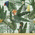 thumbnail image 2 of Ambesonne Banana Leaf Fabric by the Yard Upholstery, Tropical Birds Leaves, 1 Yard, Fawn and Army Green, 2 of 5