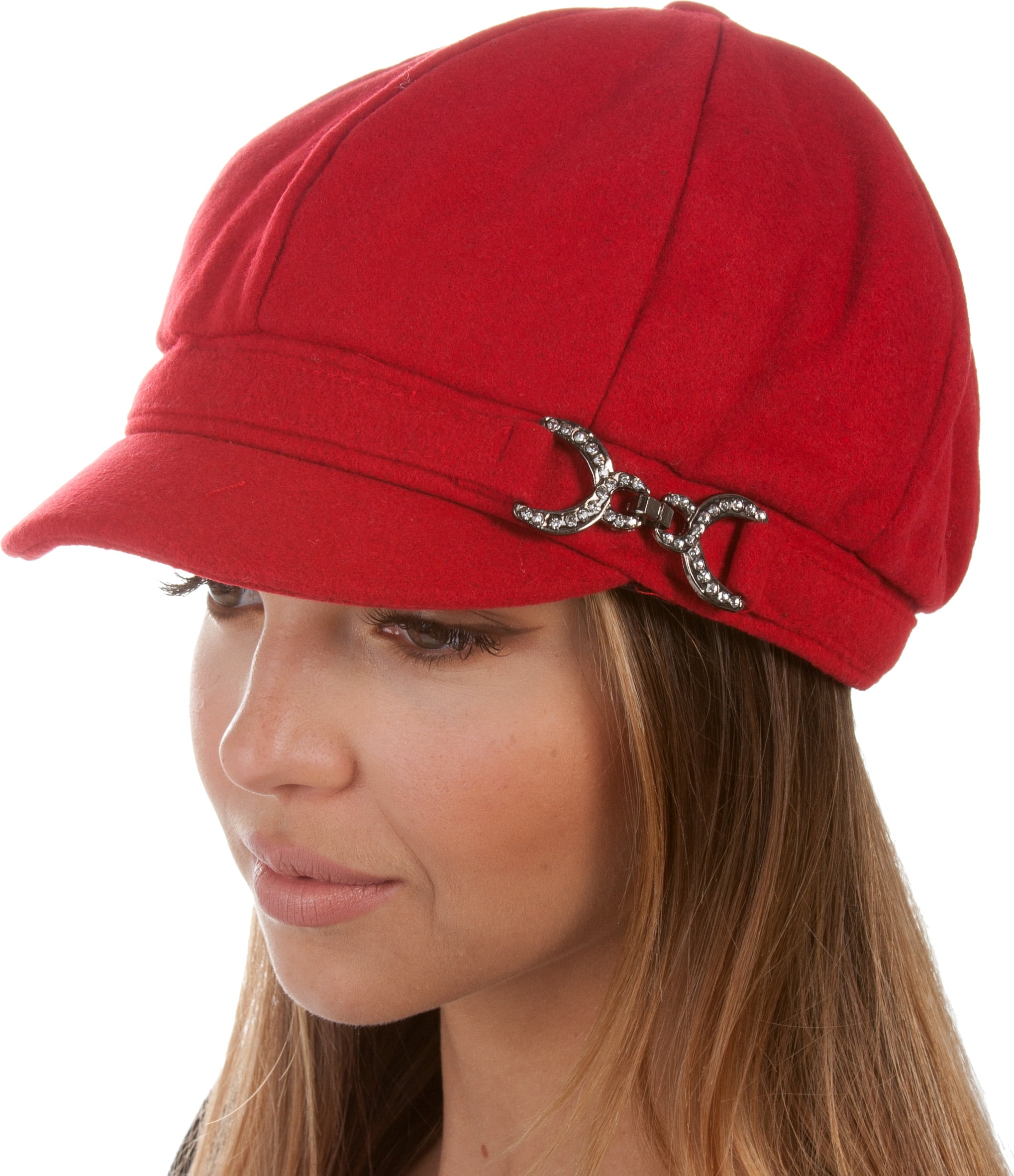 Sakkas Jessica Wool Newsboy Cabbie Hat Red One Size