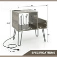 thumbnail image 3 of Gymax Record Player Stand Turntable Stand w/ Built-in Charging Station Metal Legs Gray, 3 of 10