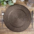 thumbnail image 5 of Efavormart 6 Pack | 13" Natural Brown Acrylic Plastic Rattan-Like Charger Plates, Round Disposable Dinner Serving Plates, 5 of 11