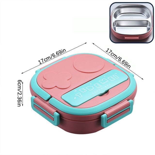 Stainless Steel Lunch Box Outdoor Tableware 304 Portable Stainless Steel Lunch Box Dinner Childrens Robot Shaped Lunch Box with Portable Two Spaces Lunch Box Stainless Steel