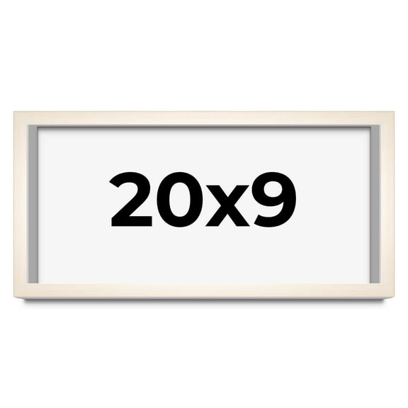 20x9 Frame White Wheat Solid Wood Picture Frame | Moulding Width 0.75 Inches | Interior Depth 0.5