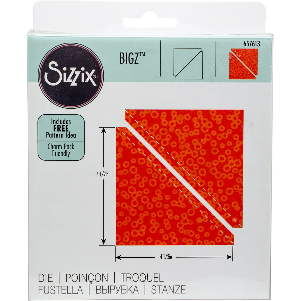 Sizzix Bigz Die Quilting Die Cutting Template HalfSquare