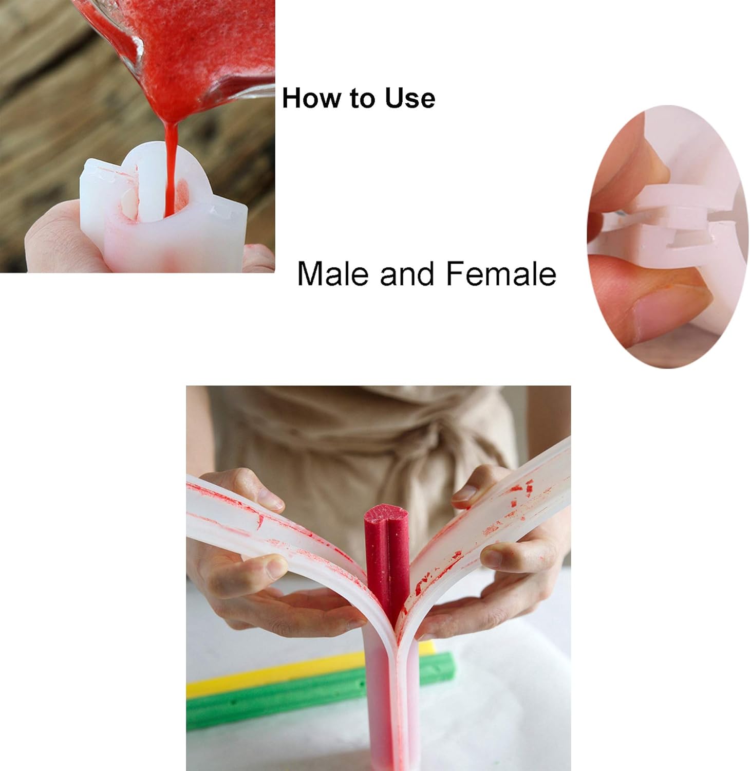 Heart Tube Column Silicone Soap Mold Embed Soap Making Supplies Tool Heart Shape Candle Mold Set Soap Mould