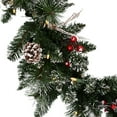 thumbnail image 4 of Vickerman 9' Snow Tipped Pine and Berry Artificial Christmas Garland, Warm White Dura-lit LED Mini Lights, 4 of 4