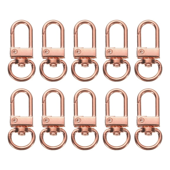 Uxcell Swivel Lobster Claw Clasps Keychain Lanyards Trigger Snap Hooks for Jewelry Making DIY Craft, Rose Gold, 10 Pcs