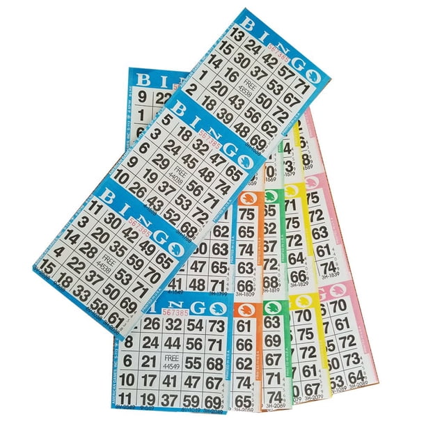 Tarjetas de juego de papel para bingo, 3 tarjetas, 5 hojas, 100 libros de 5 hojas