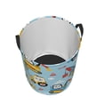 thumbnail image 5 of Uemuo Building Truck Pattern Circular Laundry Hamper Basket with handles,Collapsible laundry basket,Large capacity laundry hamper,Laundry Organizer-Medium, 5 of 8