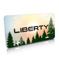 thumbnail image 2 of Jeep Liberty Green Forrest Sillhouette Graphic Special Aluminum Metal License Plate, 2 of 6