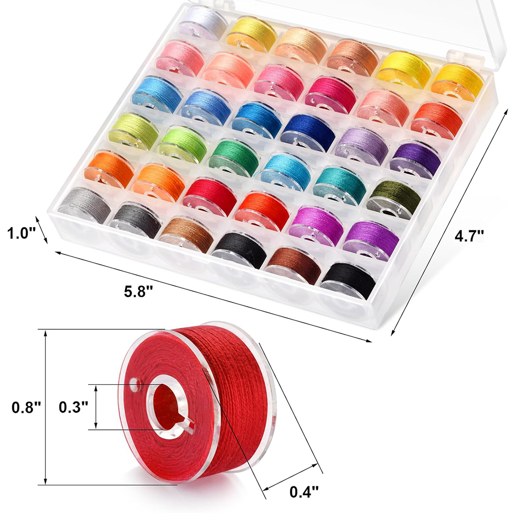 Januofit 72pcs Sewing Thread Kit, 36 Colors, 400 Yards per Spool Polyester Thread, Prewound Bobbins, Sewing Machine Threads