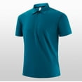 thumbnail image 2 of AHTJRT Men's Premium Fitted Golf Shirt Short Sleeve Classic for Style and Comfort Blue L, 2 of 4