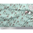thumbnail image 3 of Soimoi Japan Crepe Satin Fabric Floral Love Text Fabric Prints By Yard 42 Inch Wide, 3 of 3
