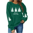 thumbnail image 2 of Craaazy Christmas Shirts for Women Christmas Printed Fashionable Loose Casual Long Sleeved Tops Crew Neck Sweatshirt Gifts For Women, 2 of 6