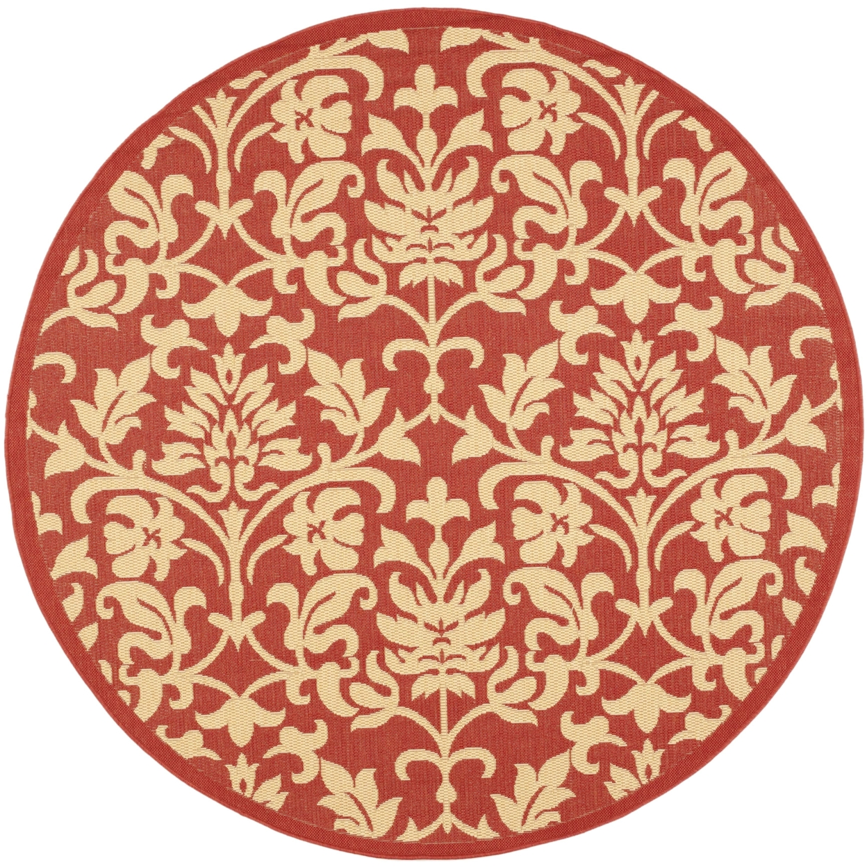 SAFAVIEH Courtyard Yvette Floral Indoor/Outdoor Area Rug, 5'3" x 7'7", Red/Natural - image 5 of 10