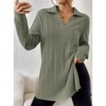 thumbnail image 2 of Women'S 2025 Fall Long Sleeve Half Zip Casual Oversized Ribbed Knit Pullover Sweater Top  Green S, 2 of 7