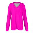 thumbnail image 6 of Womens Shirts Blouse Women's Loose Casual Solid Color V-Neck Long Sleeve Neckline With Pocket Waist Shirt Tops, 6 of 6