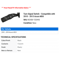 thumbnail image 2 of Turn Signal Switch - Compatible with 2010 - 2013 Acura MDX 2011 2012, 2 of 2
