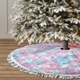 thumbnail image 3 of Christmas Tree Skirt, Tie Dye Christmas Tree Decorations Indoor, Tree Skirts Mat With Tassel Trim for Halloween New Year Holiday Christmas Party Decor 48 Inches, 3 of 7